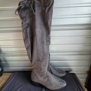 Grey Hannah-E Over the Knee Suede Boots